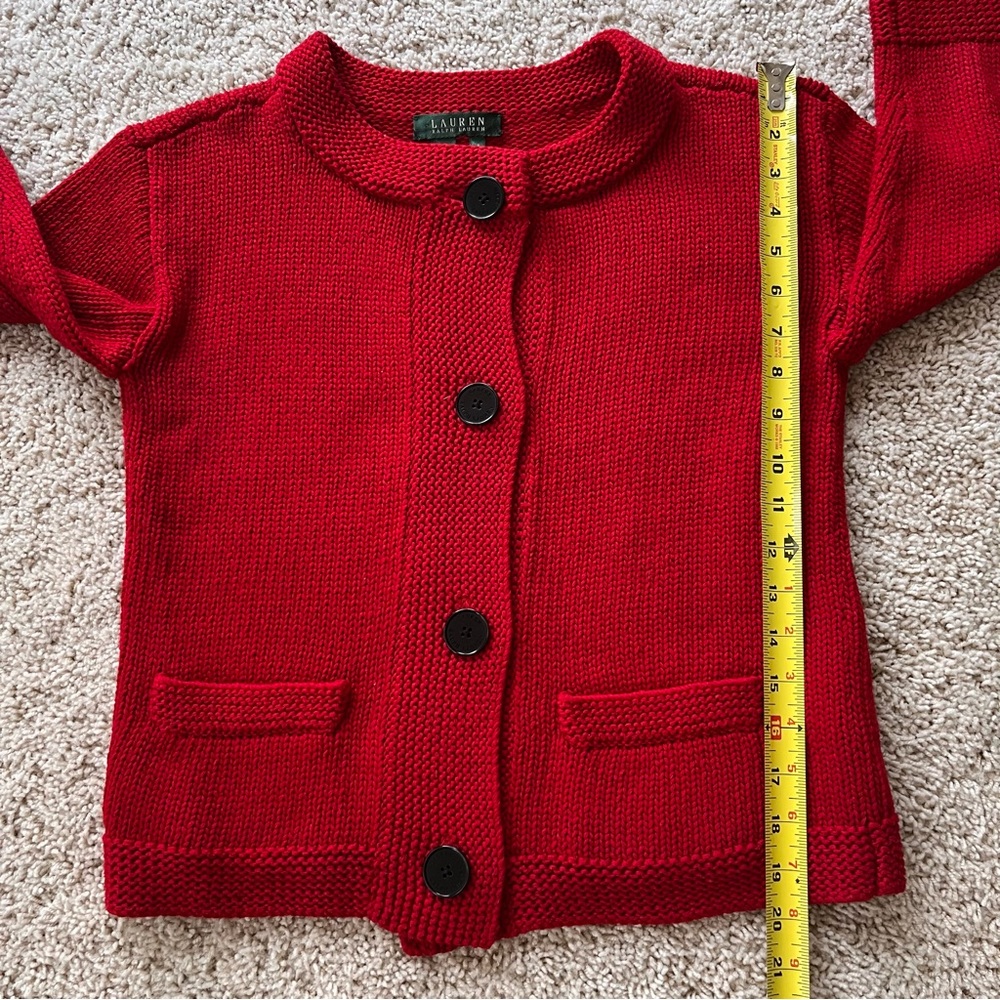 Lauren Ralph Lauren Red Cardigan Sweater - Picture 4 of 8